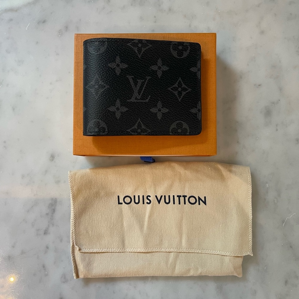 Louis Vuitton Mens multiple wallet Monogram Eclipse Canvas